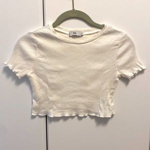White cotton crop top